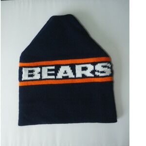 Vintage Chicago Bears Wool Blend Beanie Knit Hat Spellout NFL Football